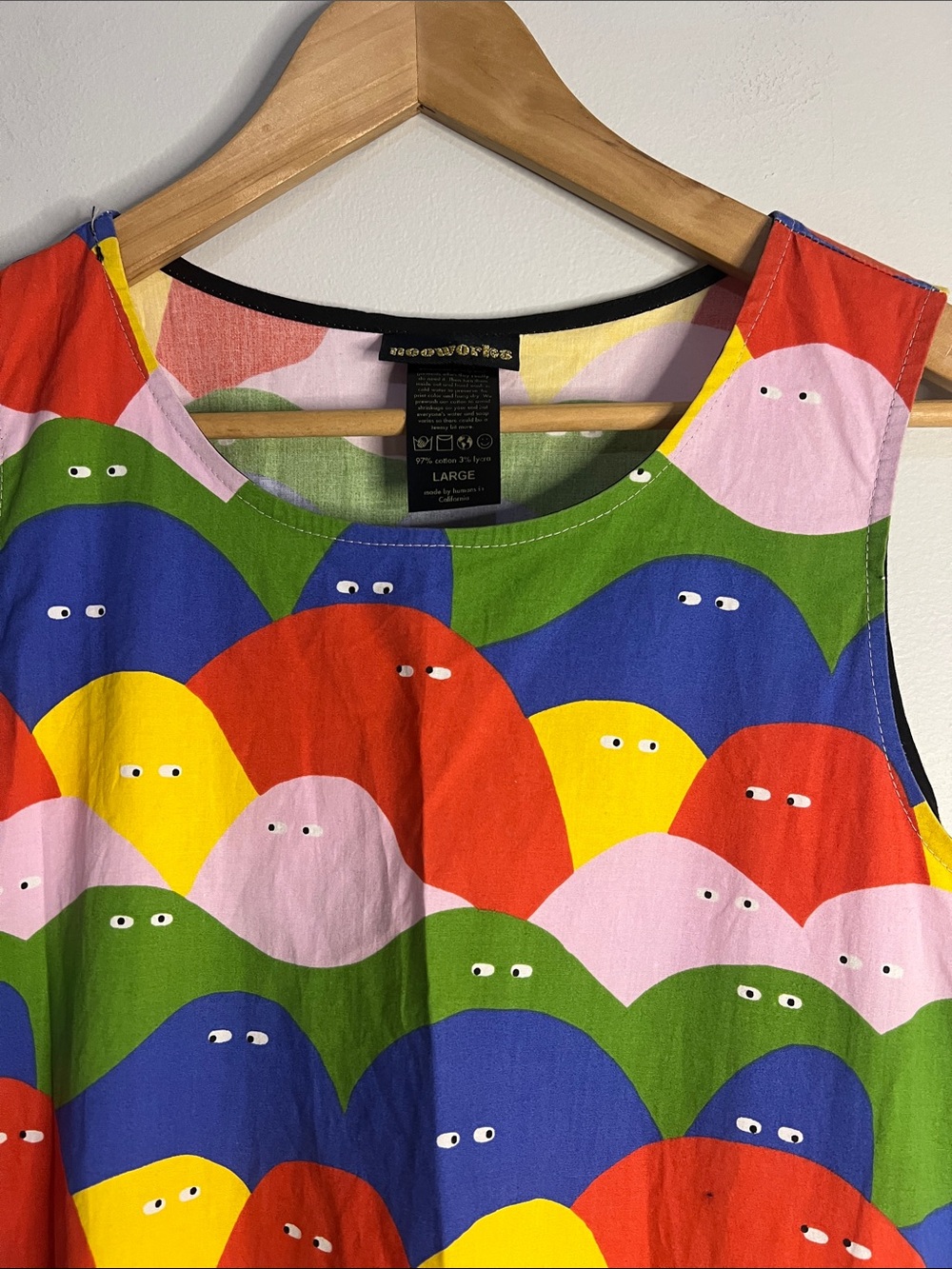 Nooworks Rainbow Lumps misty pocket dress size Large Rare print - Picture 3 of 7
